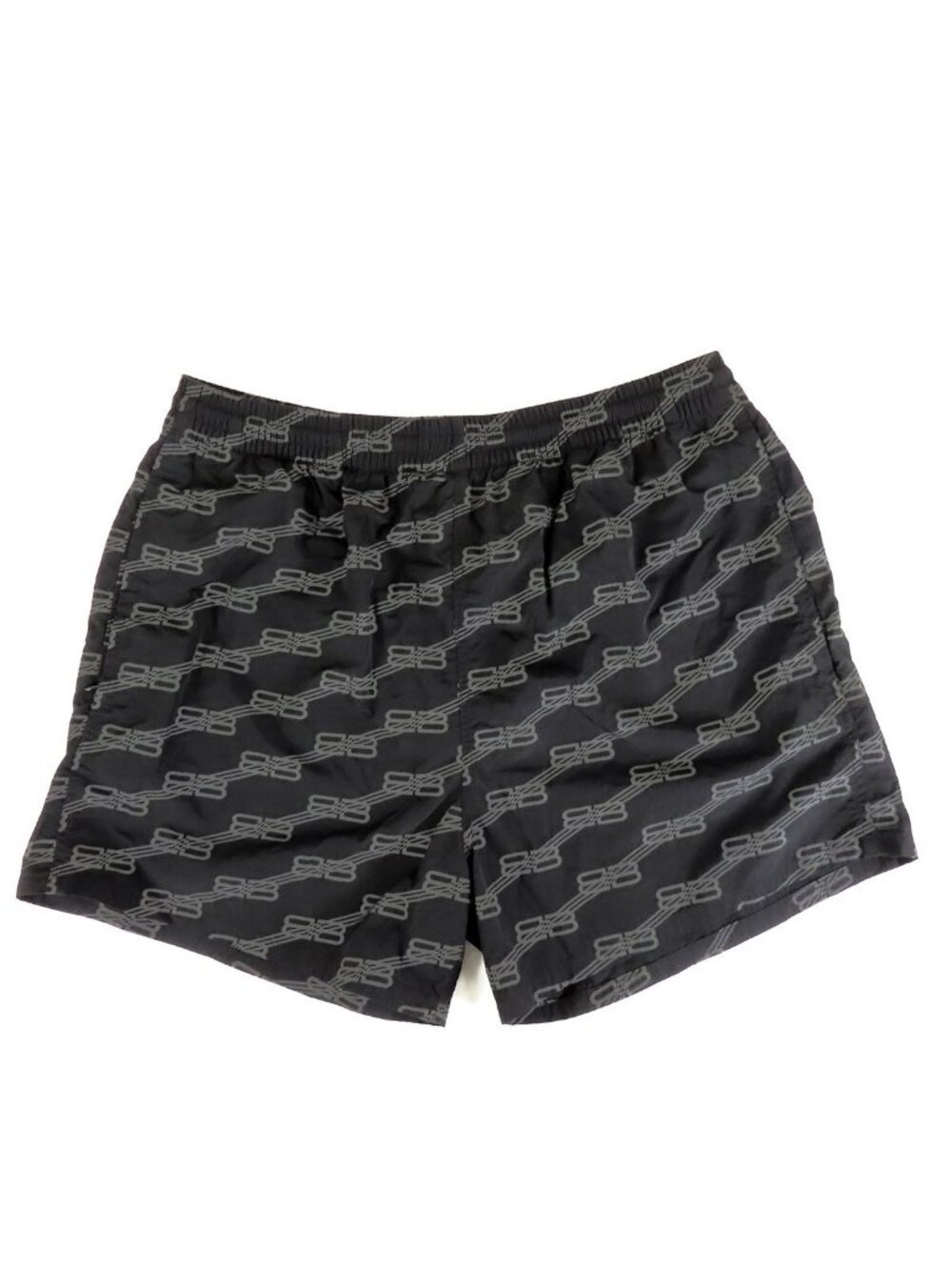 Balenciaga Swim Trunks Black Nylon BB Logo All Over Print